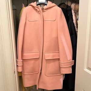 NWOT JCrew Stadium Cloth hooded coat size 4
